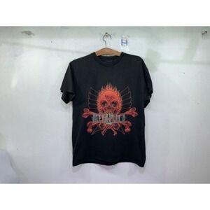 Metallica Rebel Flamming Skull Pushead Tshirt Heavy Metal Band Shirt